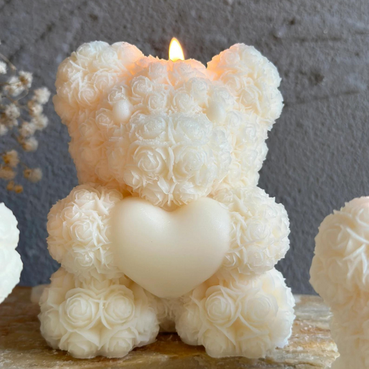 Teddy Bear Rose Soy Candle