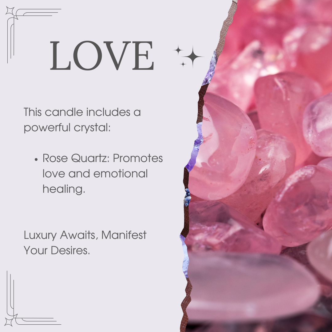 Manifest Love Candle | Rich Girl Manifestation | Crystal Candle to Attract Soulmate Love