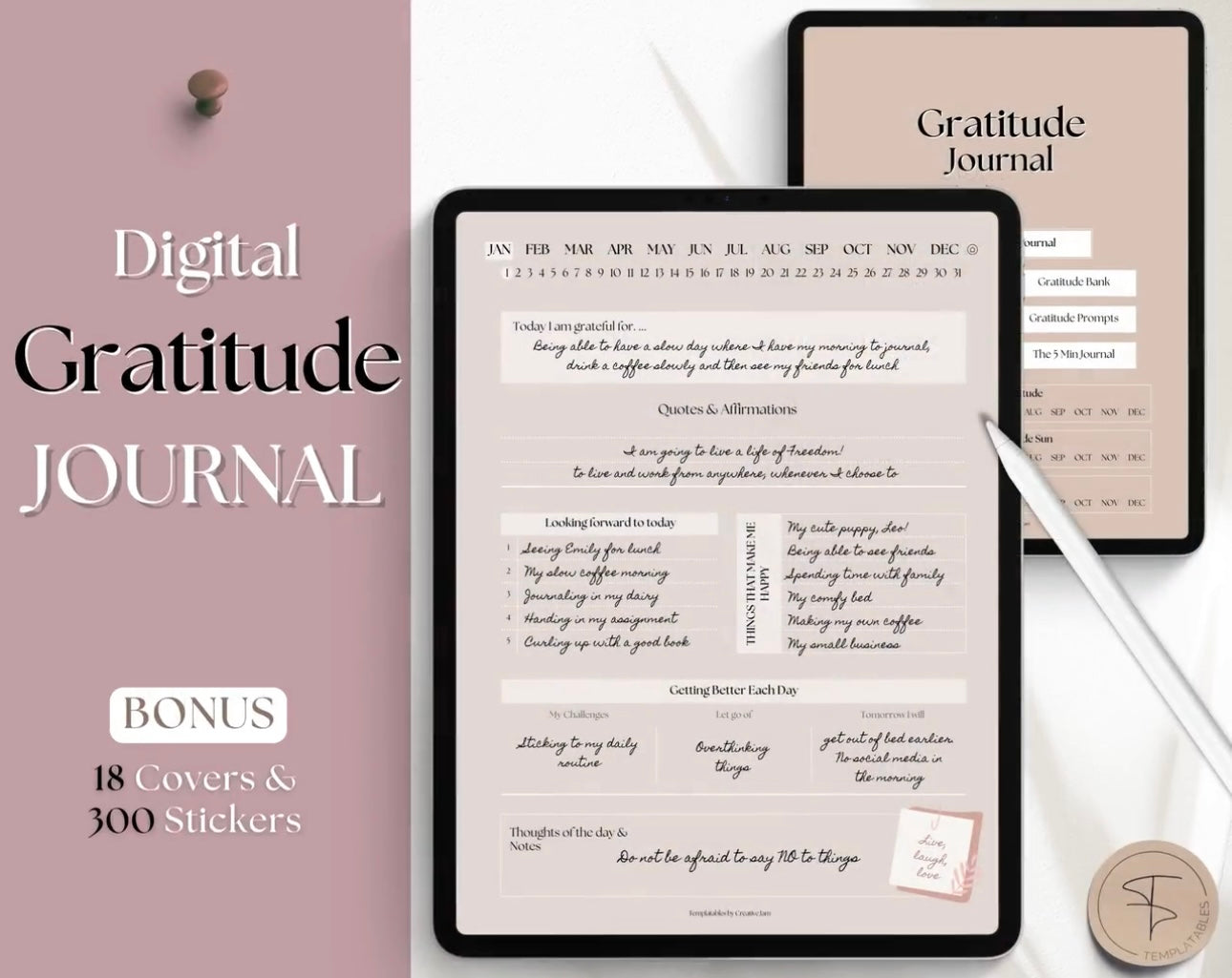 Gratitude Journal Digital | Daily Mindfulness Journal Digital